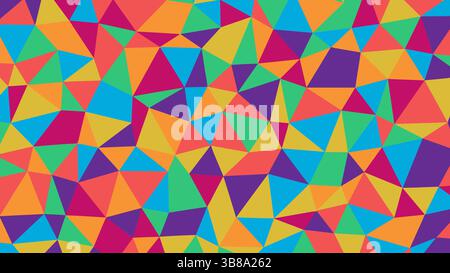 An abstract colorful geometric background. A bright-colored card with triangles. Stock Vector