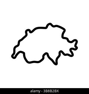 Switzerland map icon. Switzerland outline map. Simple icon design. Vector illustration Stock Vector