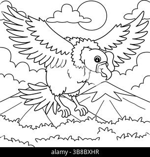 Andean Condor Bird Coloring Page for Kids Stock Vector Image & Art - Alamy