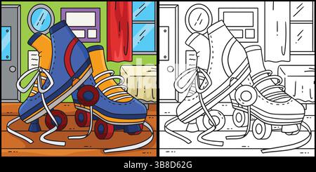 Roller Skates with Loose Shoelaces Illustration  Stock Vector