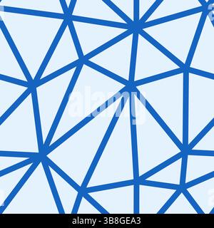 Abstract Mosaic Background. Blue color. Large triangle size. Medium line weight. Repeatable pattern. Seamless tileable vector illustration. Stock Vector