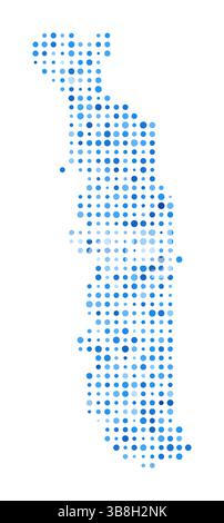 Dots Pattern Vector Map of Togo. Stylized Silhouette of Togo. Flag of ...