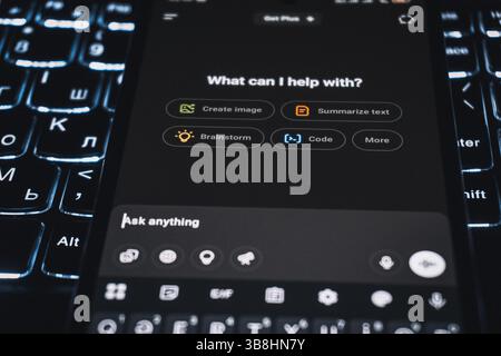 Open AI - ChatGPT concept photo. Stock Photo