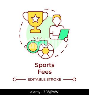 Sports fee multi color concept icon Stock Vector