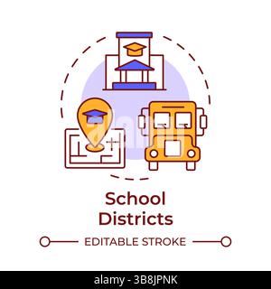 School districts multi color concept icon Stock Vector