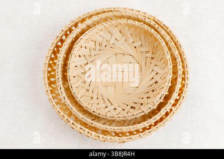 Traditional Indonesian wicker made from woven bamboo Stock Photo