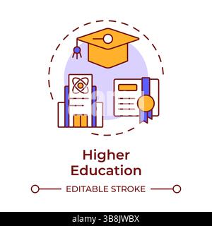 Higher education multi color concept icon Stock Vector