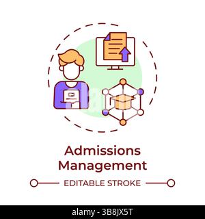 Admissions management multi color concept icon Stock Vector