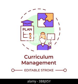 Curriculum management multi color concept icon Stock Vector