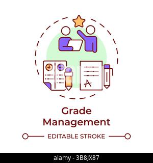 Grade management multi color concept icon Stock Vector