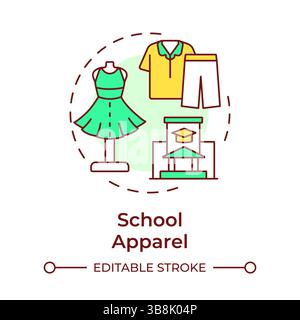 School apparel multi color concept icon Stock Vector