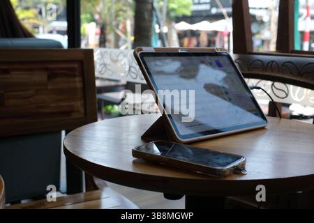 QR code payment, customer using smartphone for paying at shop. High quality photo Stock Photo