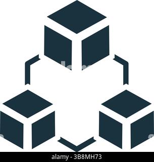 Interconnected cubes forming a decentralized network, symbolizing blockchain technology and secure data management Stock Vector
