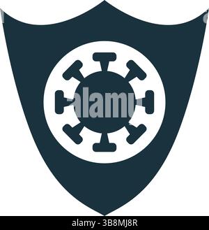 Virus protection concept icon representing safety and protection from coronavirus and other viruses Stock Vector