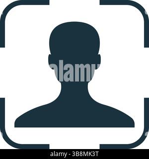 Biometric face recognition technology scanning user data for identification and authentication Stock Vector