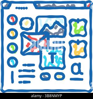 mood board ux ui design color icon vector illustration Stock Vector ...