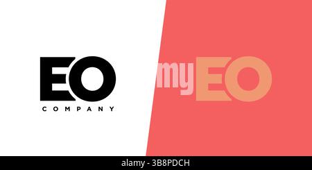 Trendy letter E and O, EO logo design template. Minimal monogram initial based logotype for company identity. Stock Vector