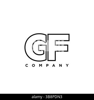 Trendy letter G and F, GF logo design template. Minimal monogram initial based logotype for company identity. Stock Vector