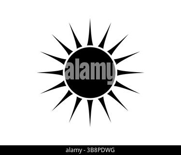 Flat sun icon. Sharp light rays star. Sunbeam symbol Stock Vector Image ...