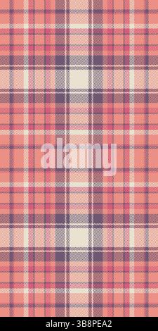 Soft coral and mauve plaid pattern.  Perfect for textile design, fashion, websites, and branding projects.  This delicate texture evokes feelings of w Stock Vector