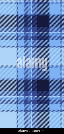 Ribbon check plaid pattern, wedding tartan seamless background. British fabric vector textile texture in blue and light colors palette. Stock Vector