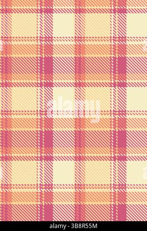 Ribbon tartan pattern background, ragged check seamless fabric. Arabic plaid vector texture textile in red and light colors palette. Stock Vector