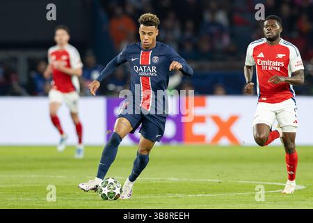 Désiré Doué (14) of Paris Saint-Germain during the Paris Saint-Germain v Arsenal UEFA Champions League Semi-final 2nd leg at the Parc de Princes, Paris, France on 7 May 2025 Credit: Ian Stephen/Every Second Media Credit: Every Second Media/Ģ����ý Live News Stock Photo