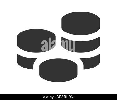 Minimalist graphic illustration featuring stacked discs. Conceptual symbol for data, storage, database, or tiered systems. Clean, versatile design. Stock Vector