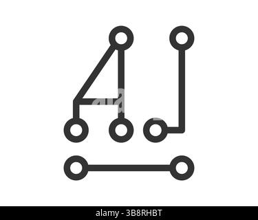 Minimalist graphic of abstract connections. Useful for illustrating networks, data, relationships, or systems. Clean, modern design for presentations Stock Vector