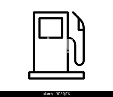Minimalist icon depicting a gas pump, representing fuel, energy, and transportation. Useful for apps, maps, and environmental themes. Clean, simple, a Stock Vector