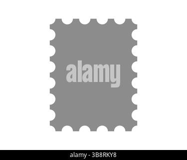 Classic stamp shape with perforated edges. Symbolizes postage, collecting, or sending mail. Clean, versatile graphic ideal for designs relating to tra Stock Vector
