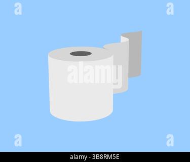 Simple, clean illustration of a roll of paper against a light blue background.  Perfect for websites, presentations, or app icons needing a clean and Stock Vector