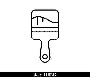 Clean line art illustration of a paintbrush, ideal for websites, apps, or DIY projects.  Simple, modern design perfect for adding a touch of creativit Stock Vector