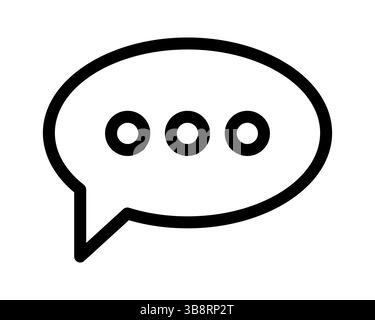 Bold, minimalist speech bubble icon with three dots, perfect for representing communication, messaging, chat, or notification concepts in apps, websit Stock Vector