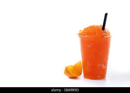 Orange slushie isolated on white background Stock Photo