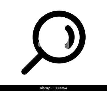 Bold black magnifying glass icon, perfect for website design, app interfaces, or presentations.  Its clean, minimalist style offers versatility for va Stock Vector