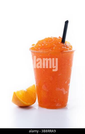Orange slushie isolated on white background Stock Photo