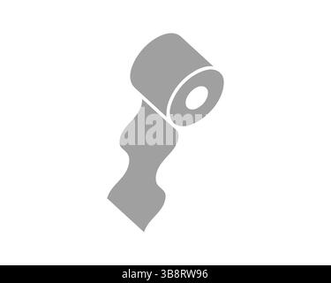 Simple yet striking isometric illustration of a roll of paper unwinding.  Perfect for representing concepts of process, flow, or consumption. Stock Vector