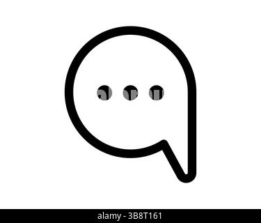 Bold, minimalist speech bubble icon with ellipsis, perfect for communication, messaging, chat apps, website design, and UI/UX projects. Stock Vector