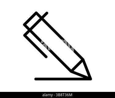 Bold black line art pen icon writing on white background. Perfect for websites, apps, or any design needing a simple writing or editing symbol.  Clean Stock Vector