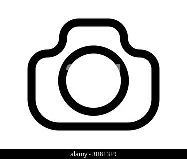 Bold black outline camera icon.  Simple, minimalist design perfect for websites, apps, and presentations. Versatile graphic for photography, technolog Stock Vector