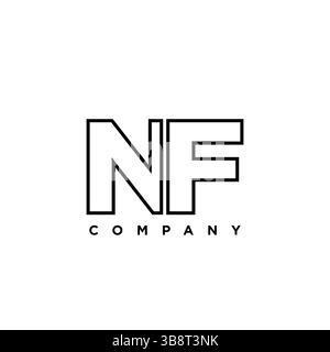 Trendy letter N and F, NF logo design template. Minimal monogram initial based logotype for company identity. Stock Vector