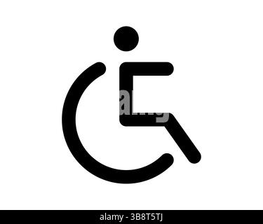 Bold black accessibility symbol, perfect for websites, apps, or print materials promoting inclusivity.  Clean, minimalist design ensures easy readabil Stock Vector