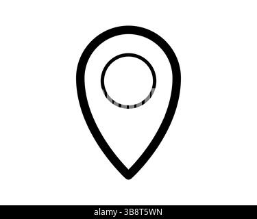 Bold black location pin icon. Simple, minimalist design perfect for websites, apps, and maps.  Versatile graphic for navigation, travel, and GPS relat Stock Vector