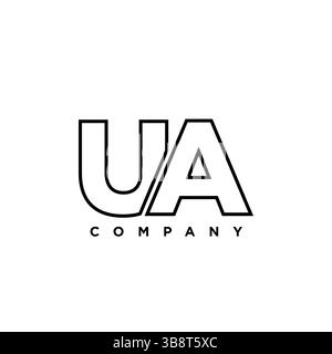 Trendy letter U and A, UA logo design template. Minimal monogram initial based logotype for company identity. Stock Vector