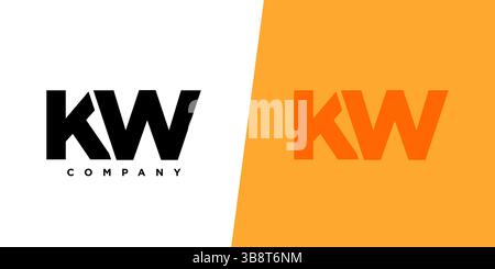 Trendy letter K and W, KW logo design template. Minimal monogram initial based logotype for company identity. Stock Vector