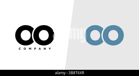 Trendy letter O and O, OO logo design template. Minimal monogram initial based logotype for company identity. Stock Vector