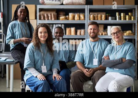 Portrait of Diverse Team Volunteering in Community Center Stock Photo