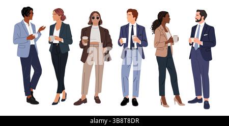 Business people having coffee break vector isolate Stock Vector
