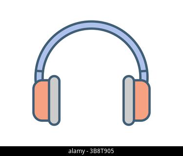 Stylish pasteltoned headphones icon, perfect for websites, apps, or presentations related to audio, music, technology, or communication. Stock Vector